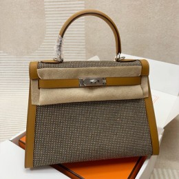 [홍콩명품.Hermes] 에르메스 24SS 로고 KELLY 28cm 토트백 핸드백 (브라운-은장), BGM4232, H3, 홍콩명품가방,명품쇼핑몰,크로스백,핸드백,구매대행