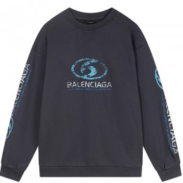 [홍콩명품.BALENCIAGA] 발렌시아가 24SS 로고 그래픽 프린트 빈티지 워싱 맨투맨 티셔츠 (다크그레이), BM17709, JU, 홍콩명품의류,구매대행,온라인명품