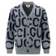 [홍콩명품.Gucci] 구찌 24SS 로고 V넥 니트 가디건 (그레이), BM17886, JU, 홍콩명품의류,구매대행,온라인명품