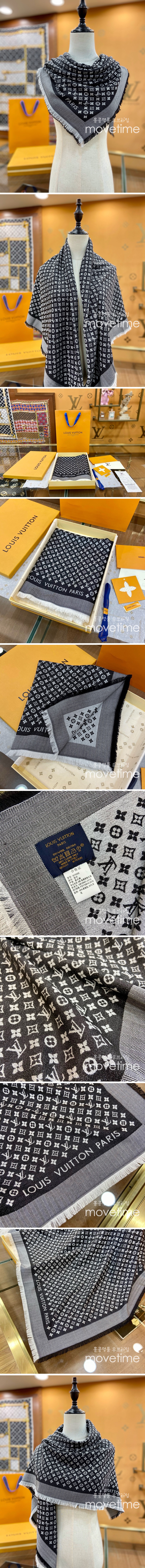 [홍콩명품.LOUIS VUITTON] 루이비통 25SS 로고 모노그램 130-130 스카프 머플러 (블랙), ET2805, BDA, 홍콩명품의류,구매대행,온라인명품