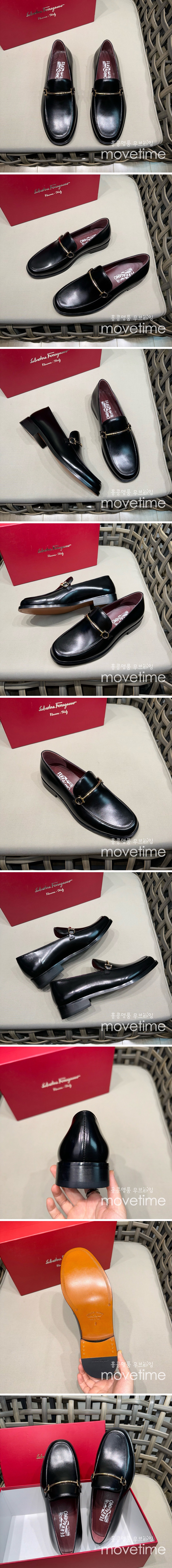 [홍콩명품.FERRAGAMO] 페레가모 25SS 로고 간치니 레더 가죽 구두 로퍼 (블랙), SE4404, S2, 명품스니커즈,운동화,구두,로퍼,하이탑,신발