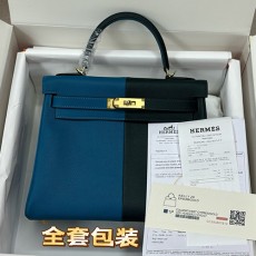 [홍콩명품.Hermes] 에르메스 25SS 로고 Kelly 28cm 토트백 핸드백 (블랙-블루-은장), BGM4481, H3, 홍콩명품가방,명품쇼핑몰,크로스백,핸드백,구매대행