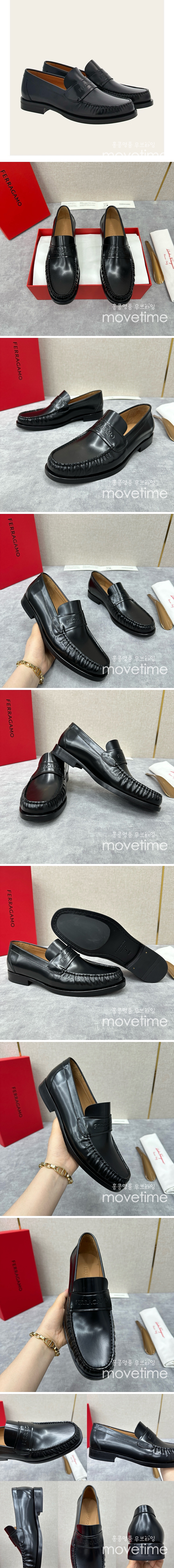 [홍콩명품.FERRAGAMO] 페레가모 25SS 로고 레더 가죽 로퍼 구두 (블랙), SE4530, ALW, 명품스니커즈,운동화,구두,로퍼,하이탑,신발