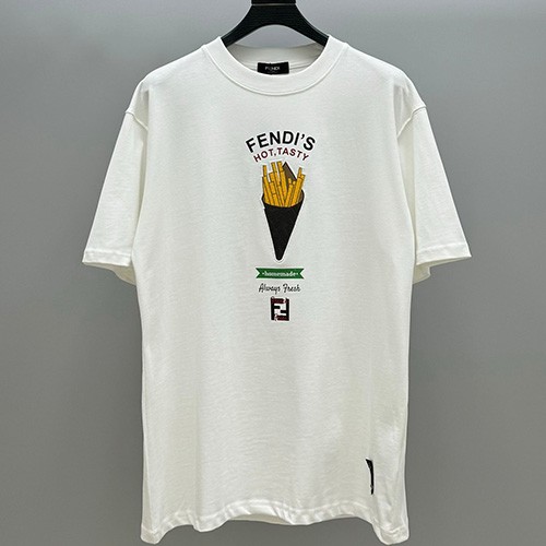 [홍콩명품,FENDI] 펜디 25SS 로고 그래픽 프린트 반팔 티셔츠 (화이트), BM19166, JU, 홍콩명품의류,구매대행,온라인명품