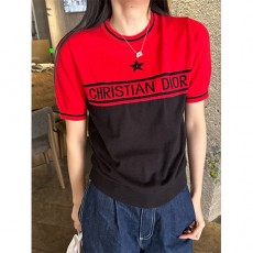 [홍콩명품,Christian Dior] 디올 25SS 로고 여성 니트 반팔 티셔츠 (2컬러), BM19381, TBG, 홍콩명품의류,구매대행,온라인명품