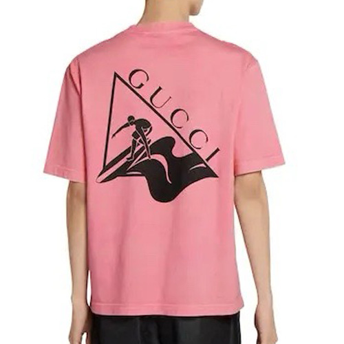 [홍콩명품.Gucci] 구찌 25SS 로고 그래픽 프린트 반팔 티셔츠 (핑크), BM19393, JU, 홍콩명품의류,구매대행,온라인명품