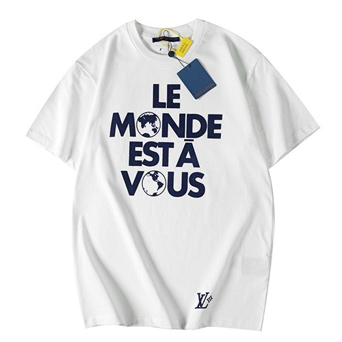 [홍콩명품.LOUIS VUITTON] 루이비통 25SS 로고 그래픽 프린트 반팔 티셔츠 (화이트), BM19399, JU, 홍콩명품의류,구매대행,온라인명품