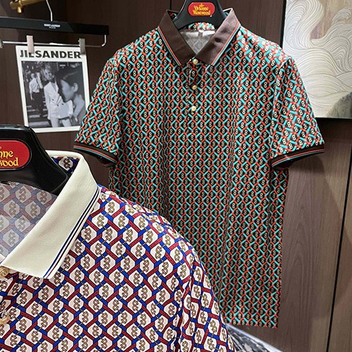 [홍콩명품.Gucci] 구찌 25SS 로고 패턴 카라 폴로 반팔 티셔츠 (2컬러), BM19473, G5, 홍콩명품의류,구매대행,온라인명품