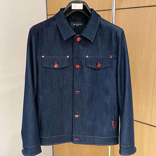 [홍콩명품, KITON] 키톤 25SS 로고 데님 카라 자켓 (네이비), BM19484, G5, 홍콩명품의류,구매대행,온라인명품