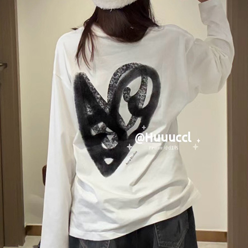 [홍콩명품.ACNE STUDIOS] 아크네 25SS 로고 여성 그래픽 프린트 긴팔 티셔츠 (화이트), BM19585, 13C, 홍콩명품의류,구매대행,온라인명품