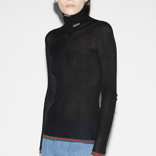 [홍콩명품.Gucci] 구찌 25SS 로고 여성 실크 블렌딩 캐시미어 실크티 810177 XKD0B 1152 (블랙), BM19594, 13C, 홍콩명품의류,구매대행,온라인명품