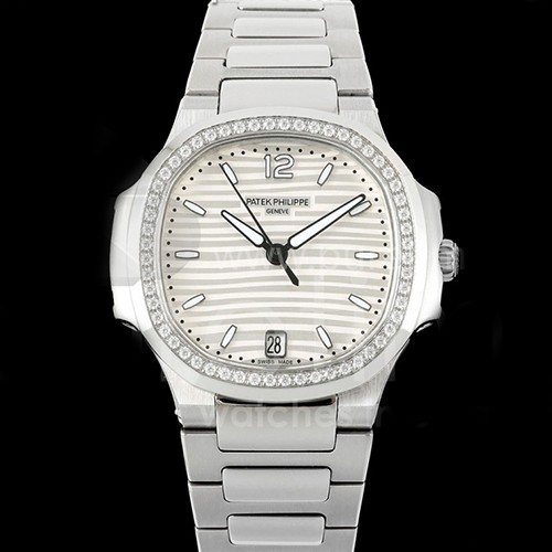[홍콩명품시계.PATEK PHILIPPE] 파텍필립 노틸러스 7118 여성용 다이아몬드 베젤 35mm 실버 다이얼