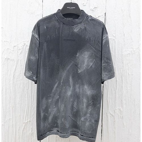 [홍콩명품.BALENCIAGA] 발렌시아가 25SS 로고 자수 워싱 반팔 티셔츠 (그레이), BM19636, KB, 홍콩명품의류,구매대행,온라인명품