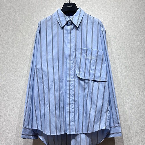 [홍콩명품,Christian Dior] 디올 25SS 로고 자수 스트라이프 남방 셔츠 (스카이블루), BM19645, KB, 홍콩명품의류,구매대행,온라인명품
