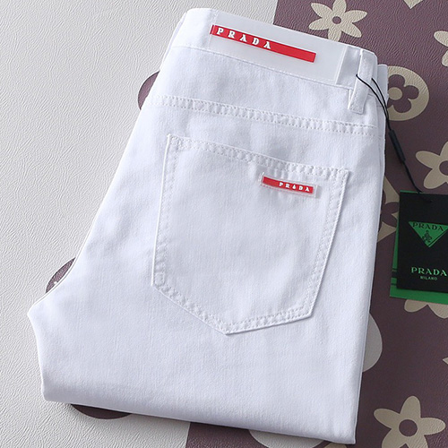 [홍콩명품,PRADA] 프라다 25SS 로고 데님 팬츠 진 청바지 (화이트), BM19661, HH, 홍콩명품의류,구매대행,온라인명품