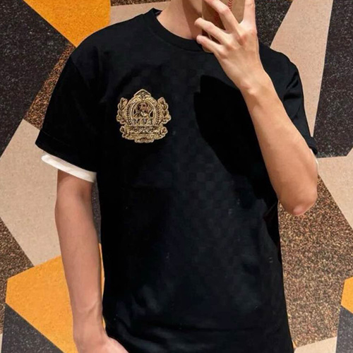 [홍콩명품.LOUIS VUITTON] 루이비통 25SS 로고 다미에 반팔 티셔츠 (블랙), BM19673, YS, 홍콩명품의류,구매대행,온라인명품