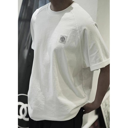 [홍콩명품.Stone Island] 스톤아일랜드 25SS 로고 반팔 티셔츠 (화이트), BM19754, X2, 홍콩명품의류,구매대행,온라인명품
