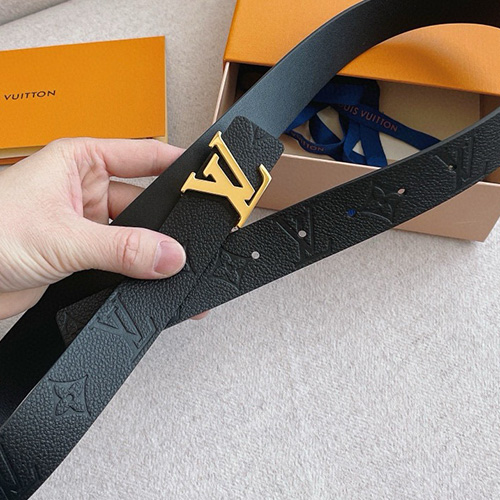 [홍콩명품.LOUIS VUITTON] 루이비통 25SS 로고 ICONIC 모노그램 레더 가죽 벨트 (2컬러), 3.0cm, BT1408, BRB, 명품레플리카,인터넷쇼핑몰,남자명품,해외직구