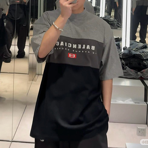 [홍콩명품.BALENCIAGA] 발렌시아가 25SS 로고 프린트 반팔 티셔츠 (2컬러), BM19795, KB, 홍콩명품의류,구매대행,온라인명품