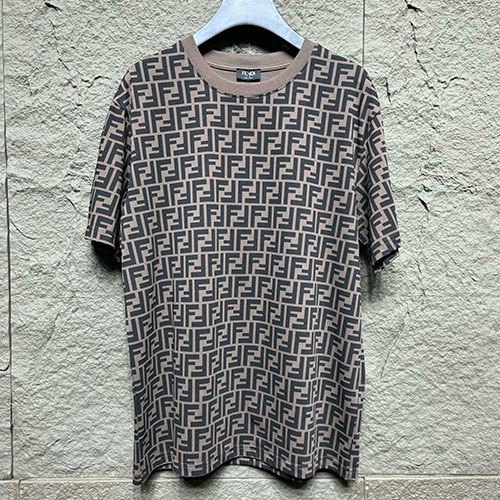 [홍콩명품,FENDI] 펜디 25SS 로고 FF패턴 반팔 티셔츠 (브라운), BM19809, KB, 홍콩명품의류,구매대행,온라인명품
