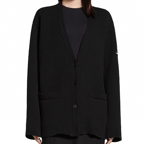 [홍콩명품.BALENCIAGA] 발렌시아가 25SS 로고 V넥 니트 가디건 (블랙), BM19903, JL, 홍콩명품의류,구매대행,온라인명품
