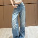 [홍콩명품.LOUIS VUITTON] 루이비통 25SS 로고 여성 모노그램 오버핏 데님 팬츠 진 청바지, BM19924, TBG, 홍콩명품의류,구매대행,온라인명품