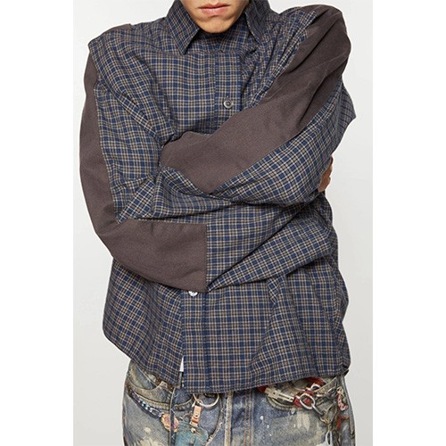 [홍콩명품.ACNE STUDIO] 아크네스튜디오 25SS 로고 체크패턴 오버핏 자켓, BM20039, JL, 홍콩명품의류,구매대행,온라인명품