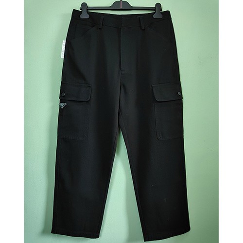 [홍콩명품,PRADA] 프라다 25SS 삼각로고 오버핏 카고 데님 팬츠 진 청바지 (블랙), BM20043, JL, 홍콩명품의류,구매대행,온라인명품