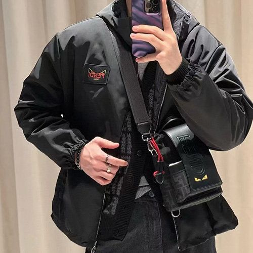 [홍콩명품,FENDI] 펜디 25SS 로고 몬스터아이 후드 바람막이 자켓 (블랙), BM20046, JL, 홍콩명품의류,구매대행,온라인명품