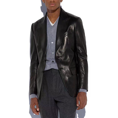 [홍콩명품.TOM FORD] 톰포드 25SS 로고 레더 가죽 정장 자켓 (블랙), BM20071, TOM, 홍콩명품의류,구매대행,온라인명품