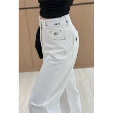[홍콩명품,Christian Dior] 디올 25SS 로고 여성 오버핏 데님 팬츠 진 청바지 (화이트), BM20094, CC, 홍콩명품의류,구매대행,온라인명품