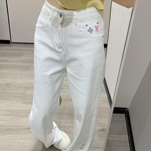 [홍콩명품,Christian Dior] 디올 25SS 로고 여성 오버핏 데님 팬츠 진 청바지 (화이트), BM20102, CC, 홍콩명품의류,구매대행,온라인명품