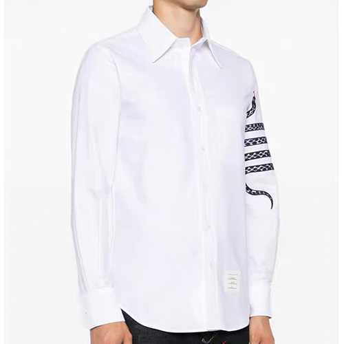 [홍콩명품.THOME BROWNE] 톰브라운 25SS 로고 4바 포플린 남방 셔츠 (화이트), BM20196, TB1, 홍콩명품의류,구매대행,온라인명품