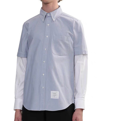 [홍콩명품.THOME BROWNE] 톰브라운 25SS 로고 2톤 남방 셔츠 (스카이블루-화이트), BM20197, TB1, 홍콩명품의류,구매대행,온라인명품