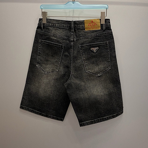 [홍콩명품,PRADA] 프라다 25SS 삼각로고 데님 쇼츠 반바지 (블랙), BM20225, JU, 홍콩명품의류,구매대행,온라인명품