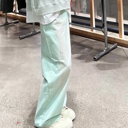 [홍콩명품.ACNE STUDIO] 아크네스튜디오 25SS 로고 빈티지 오버핏 데님 팬츠 진 청바지 (민트), BM20242, KB, 홍콩명품의류,구매대행,온라인명품