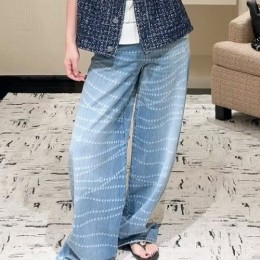 [홍콩명품.CHANEL] 샤넬 25SS 로고 여성 오버핏 데님 팬츠 진 청바지, BM20300, SS, 홍콩명품의류,구매대행,온라인명품