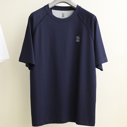 [홍콩명품.Brunello Cucinelli ] 브루넬로 쿠치넬리 25SS 로고 자수 반팔 티셔츠 (2컬러), BM20498, B&G, 홍콩명품의류,구매대행,온라인명품