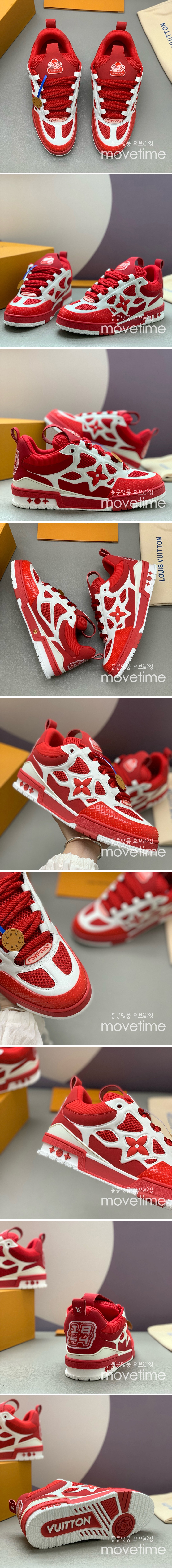 [홍콩명품.LOUIS VUITTON] 루이비통 25SS 로고 모노그램 SKATE 스니커즈 운동화 (레드), SE4757, PMD, 명품스니커즈,운동화,구두,로퍼,하이탑,신발