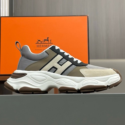 [홍콩명품.Hermes] 에르메스 25SS 로고 H 스니커즈 운동화 (그레이-베이지), SE4830, S2, 명품스니커즈,운동화,구두,로퍼,하이탑,신발
