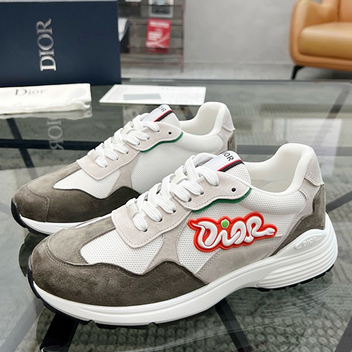[홍콩명품,Christian Dior] 디올 25SS 로고 레더 가죽 스니커즈 운동화 (그레이), SE4866, S2, 명품스니커즈,운동화,구두,로퍼,하이탑,신발