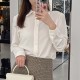 [홍콩명품.CELINE] 셀린느 25SS 로고 여성 블라우스 남방 셔츠 (화이트), BM20770, PG, 홍콩명품의류,구매대행,온라인명품