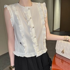 [홍콩명품,Christian Dior] 디올 25SS 로고 여성 슬리브리스 블라우스 셔츠 (화이트), BM20795, TBG, 홍콩명품의류,구매대행,온라인명품