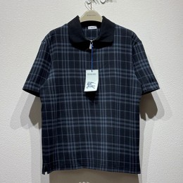 [홍콩명품.Burberry] 버버리 25SS 로고 체크 패턴 하프 지퍼 카라 반팔 티셔츠 + 쇼츠 반바지 상하의 세트 (블랙), BM20813, KB, 홍콩명품의류,구매대행,온라인명품