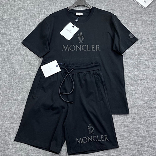 [홍콩명품.MONCLER] 몽클레어 25SS 로고 프린트 반팔 티셔츠 + 쇼츠 반바지 상하의 세트 (블랙), BM20830, JQ, 홍콩명품의류,구매대행,온라인명품