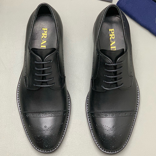 [홍콩명품,PRADA] 프라다 25SS 로고 레더 가죽 정장 구두 (블랙), SE4931, PMD, 명품스니커즈,운동화,구두,로퍼,하이탑,신발