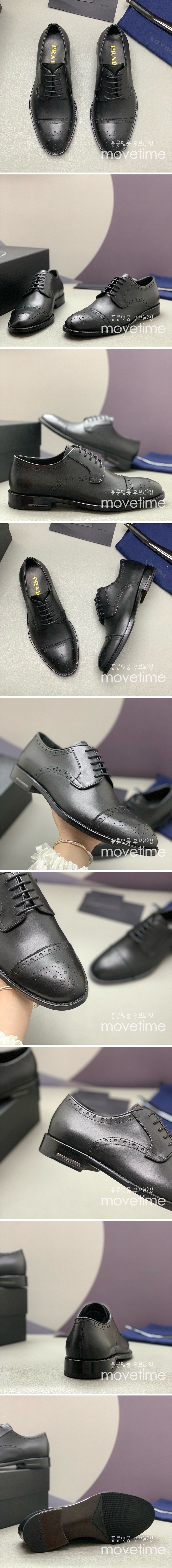 [홍콩명품,PRADA] 프라다 25SS 로고 레더 가죽 정장 구두 (블랙), SE4931, PMD, 명품스니커즈,운동화,구두,로퍼,하이탑,신발