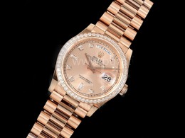 [홍콩명품. ROLEX] 로렉스 롤렉스 데이데이트 36mm 로즈골드 다이아몬드 베젤 로즈골드 다이얼