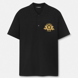 [홍콩명품.VERSACE] 베르사체 25SS 로고 자수 카라 폴로 반팔 티셔츠 (2컬러), BM20892, JU, 홍콩명품의류,구매대행,온라인명품