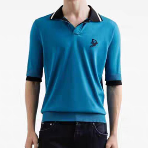 [홍콩명품.D&G] 돌체앤가바나 25SS 로고 카라 폴로 니트 반팔 티셔츠 (블루), BM20893, JU, 홍콩명품의류,구매대행,온라인명품